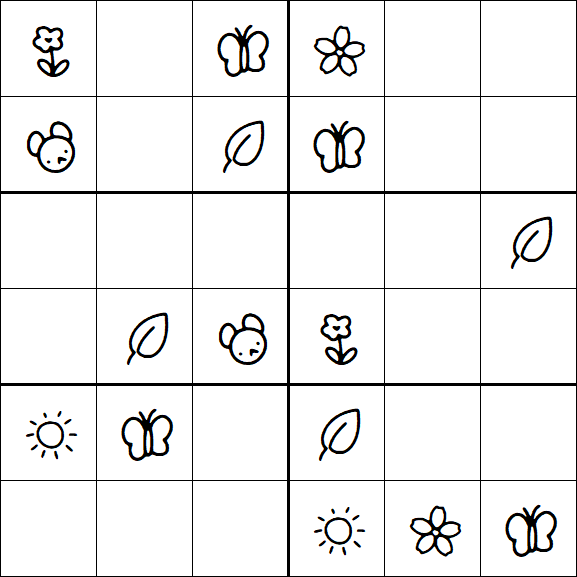 Kids Sudoku 6x6 - Simple