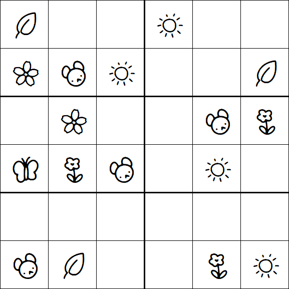 Kids Sudoku 6x6 - Simple