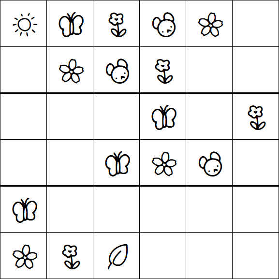 Kids Sudoku 6x6 - Simple