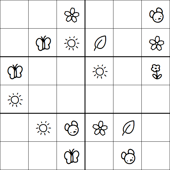 Kids Sudoku 6x6 - Simple