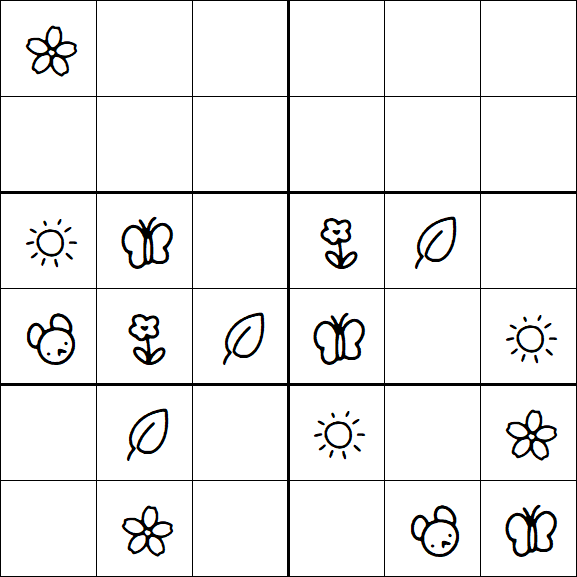 Kids Sudoku 6x6 - Simple