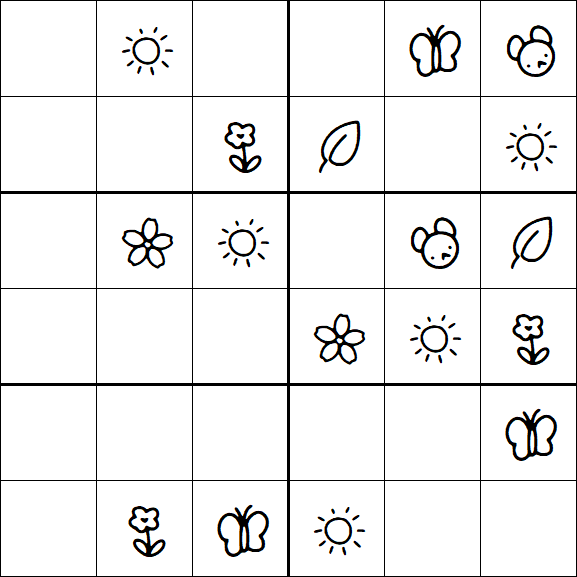 Kids Sudoku 6x6 - Simple