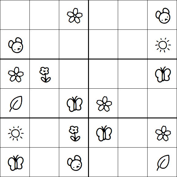 Kids Sudoku 6x6 - Simple