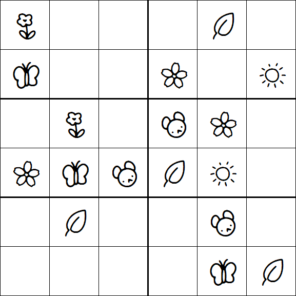 Kids Sudoku 6x6 - Simple