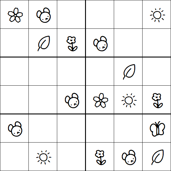 Kids Sudoku 6x6 - Simple