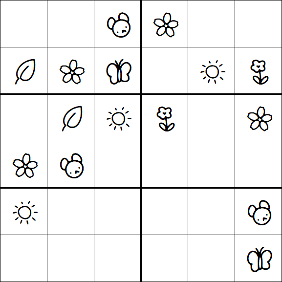 Kids Sudoku 6x6 - Simple