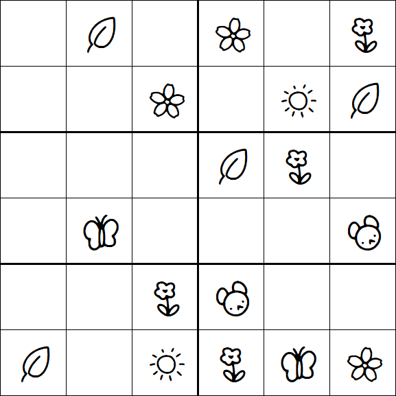 Kids Sudoku 6x6 - Simple