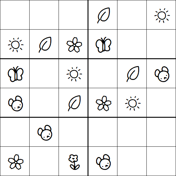 Kids Sudoku 6x6 - Simple