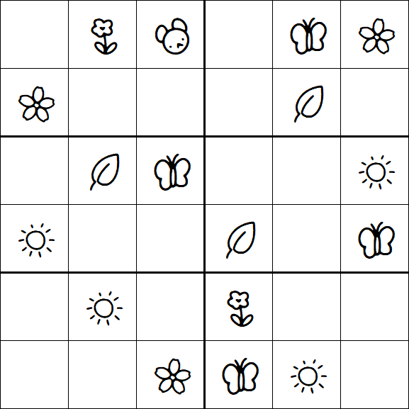 Kids Sudoku 6x6 - Simple