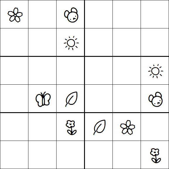 Kids Sudoku 6x6 - Hard