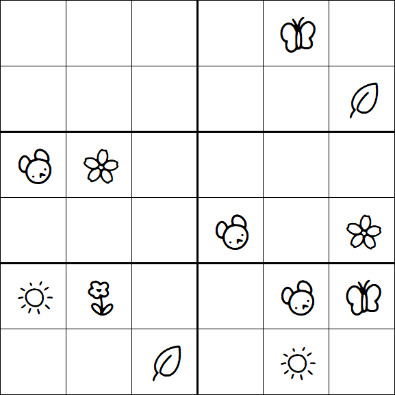 Kids Sudoku 6x6 - Hard