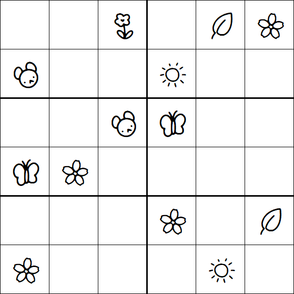 Kids Sudoku 6x6 - Hard