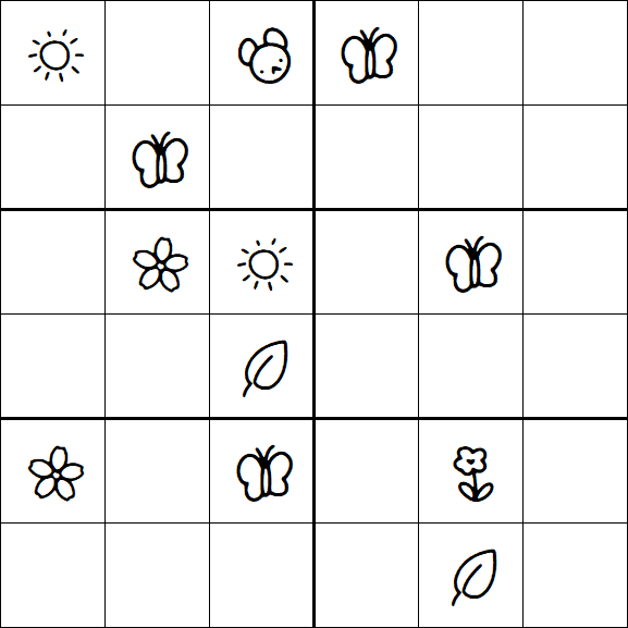 Kids Sudoku 6x6 - Hard