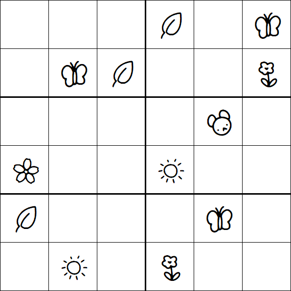 Kids Sudoku 6x6 - Hard