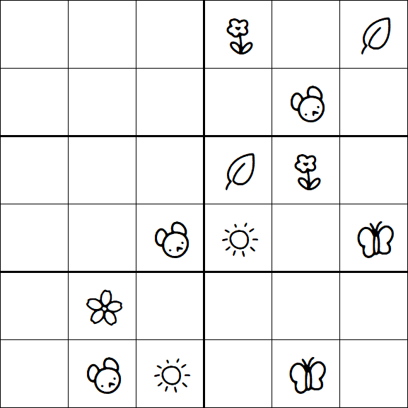 Kids Sudoku 6x6 - Hard