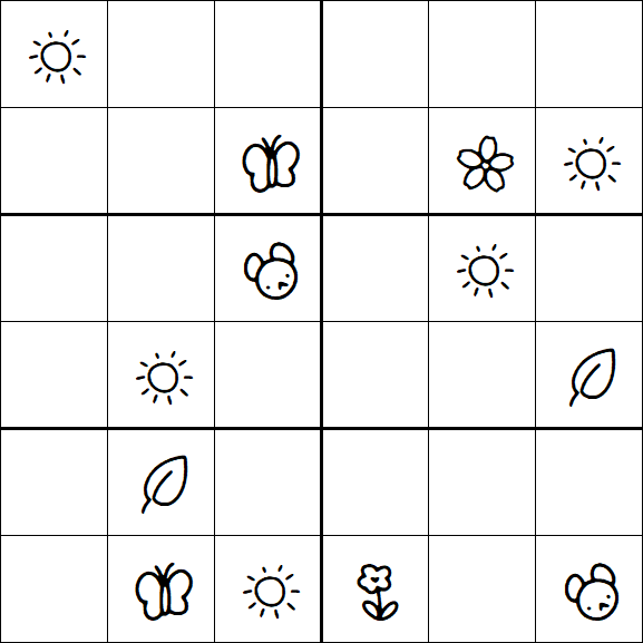 Kids Sudoku 6x6 - Hard