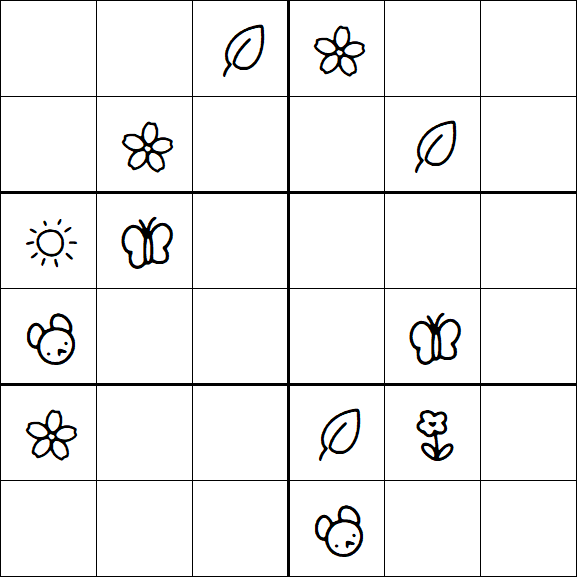 Kids Sudoku 6x6 - Hard