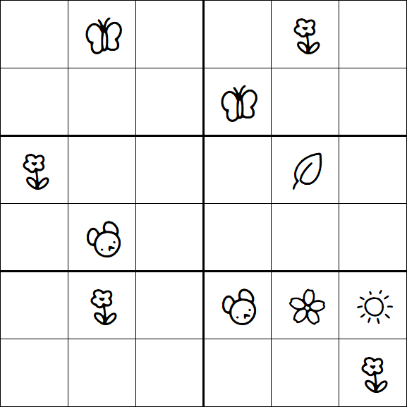 Kids Sudoku 6x6 - Hard