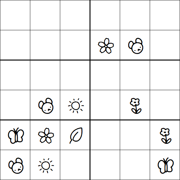 Kids Sudoku 6x6 - Hard