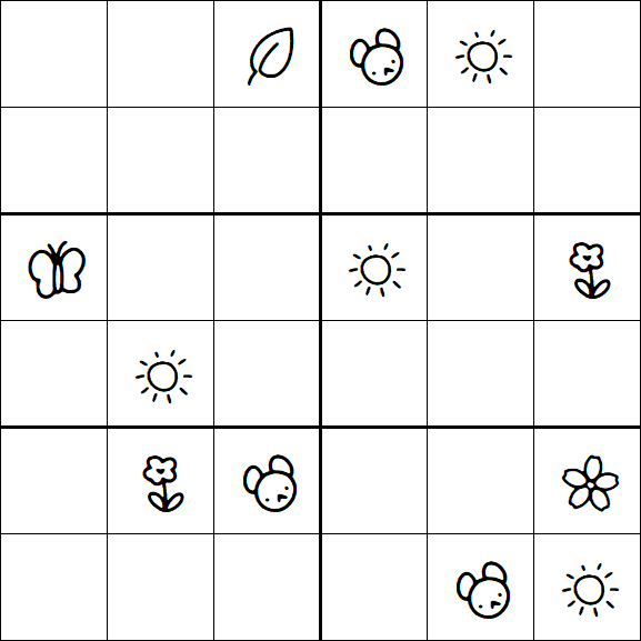 Kids Sudoku 6x6 - Hard