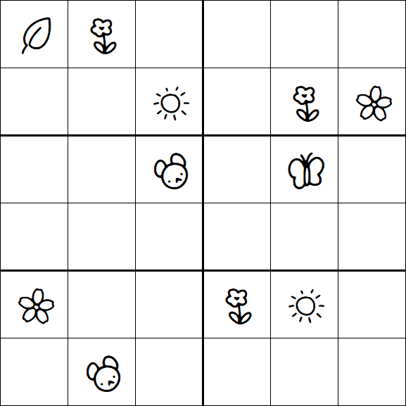 Kids Sudoku 6x6 - Hard