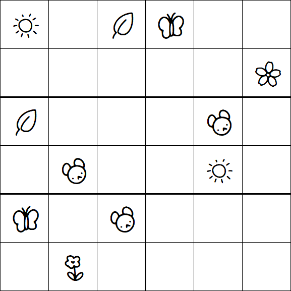 Kids Sudoku 6x6 - Hard