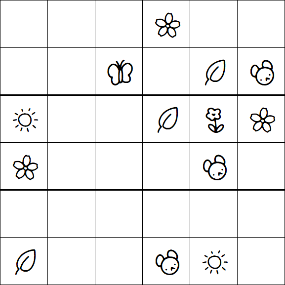 Kids Sudoku 6x6 - Difficile