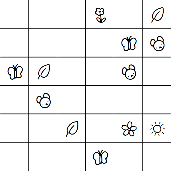 Kids Sudoku 6x6 - Hard