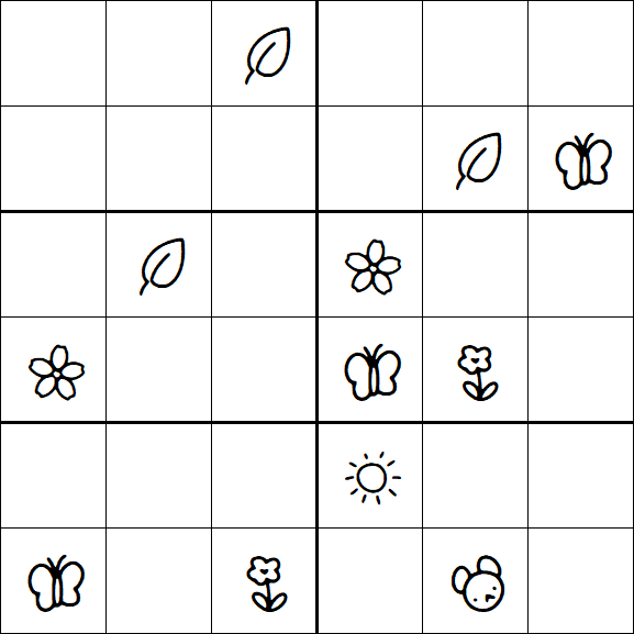 Kids Sudoku 6x6 - Hard