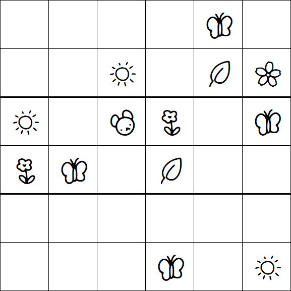 Kids Sudoku 6x6 - Hard