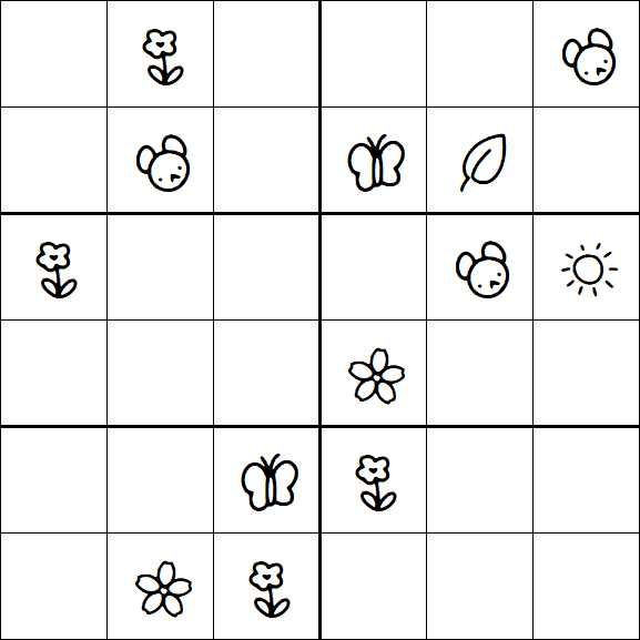 Kids Sudoku 6x6 - Hard