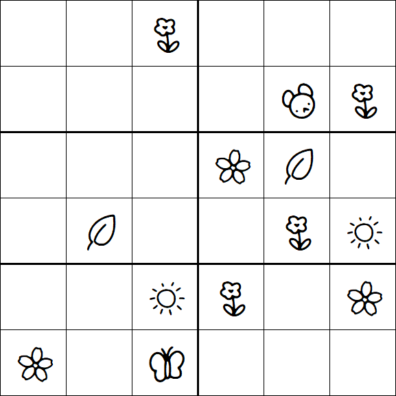 Kids Sudoku 6x6 - Hard