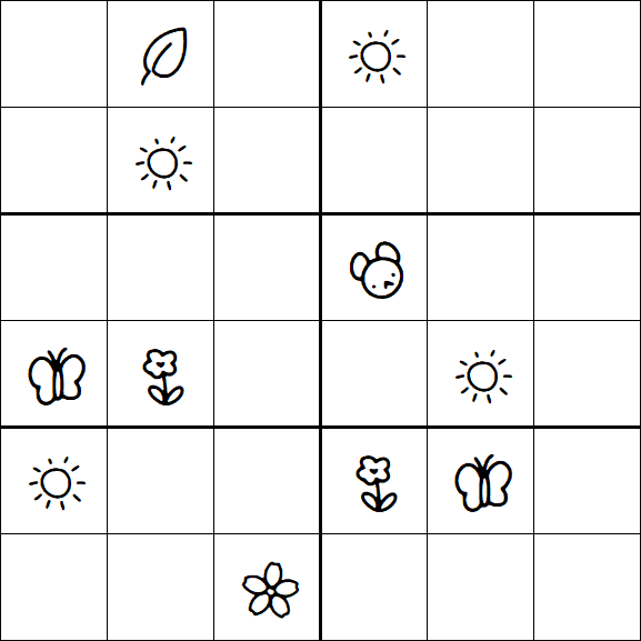 Kids Sudoku 6x6 - Hard