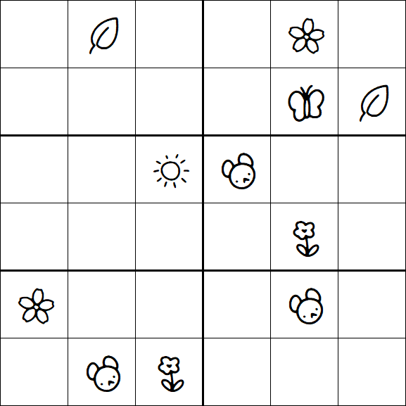 Kids Sudoku 6x6 - Hard