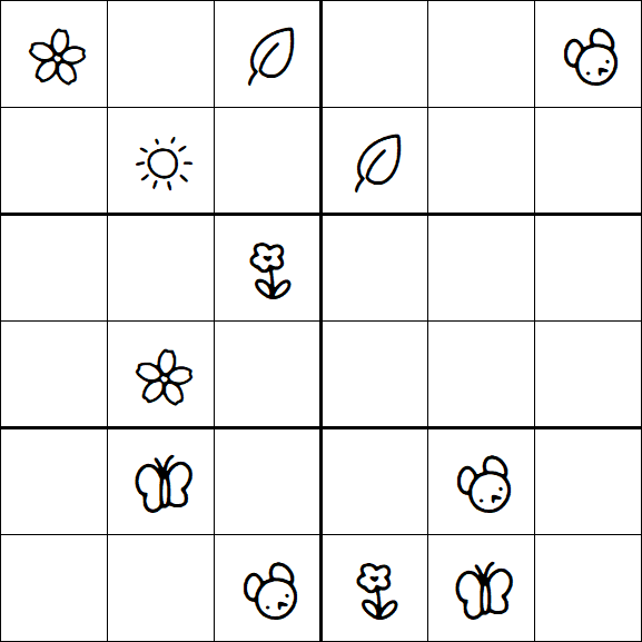 Kids Sudoku 6x6 - Hard