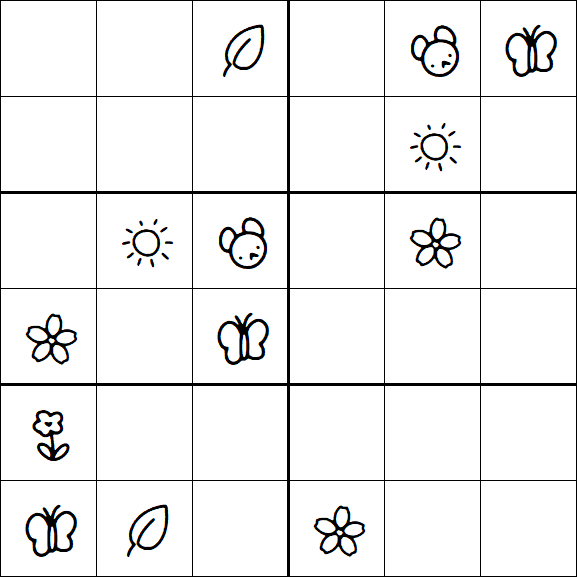 Kids Sudoku 6x6 - Hard