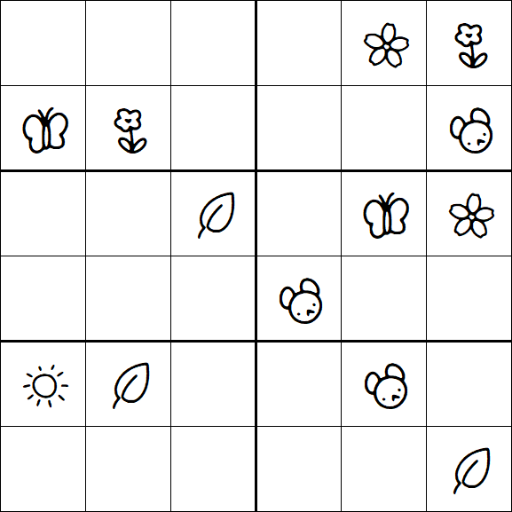 Kids Sudoku 6x6 - Hard