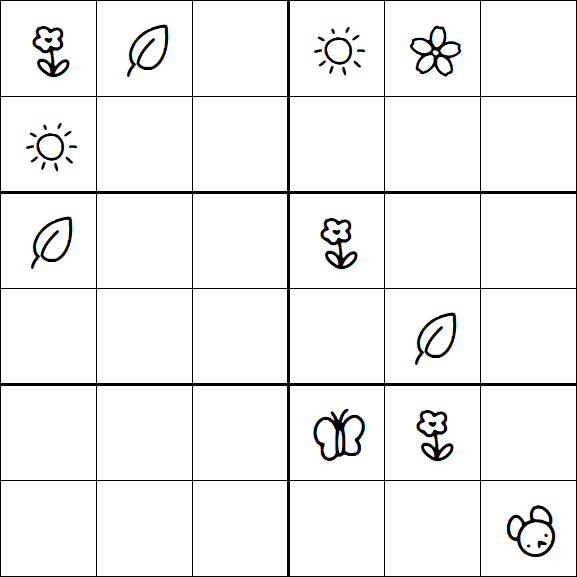 Kids Sudoku 6x6 - Hard
