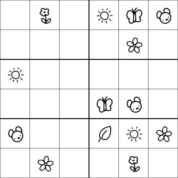 Kids Sudoku 6x6 - Hard