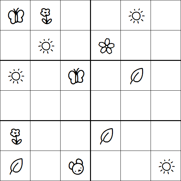 Kids Sudoku 6x6 - Hard