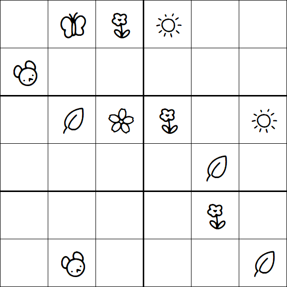 Kids Sudoku 6x6 - Hard
