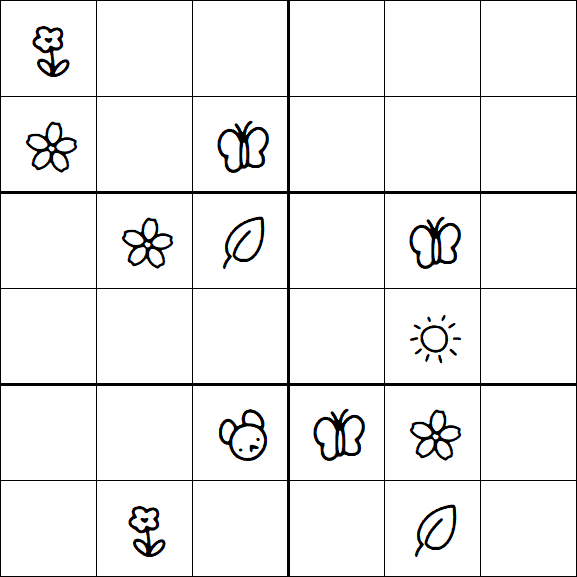 Kids Sudoku 6x6 - Hard