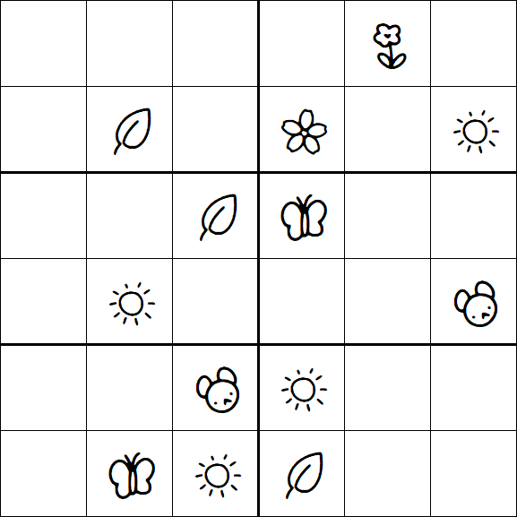 Kids Sudoku 6x6 - Hard
