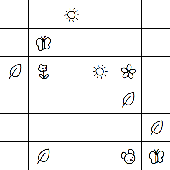 Kids Sudoku 6x6 - Hard
