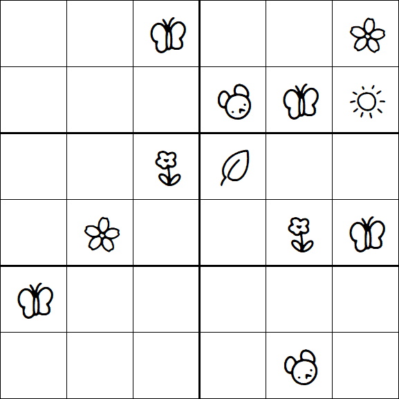 Kids Sudoku 6x6 - Hard