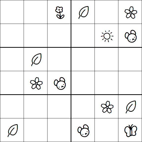 Kids Sudoku 6x6 - Hard