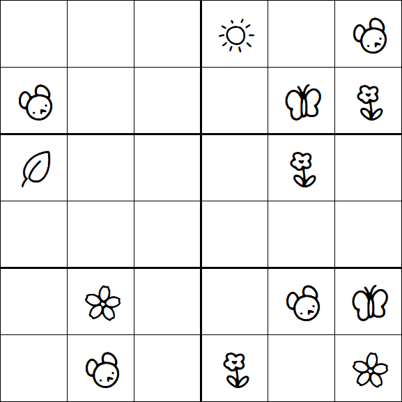 Kids Sudoku 6x6 - Hard