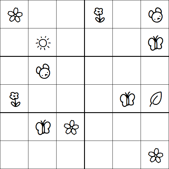 Kids Sudoku 6x6 - Hard