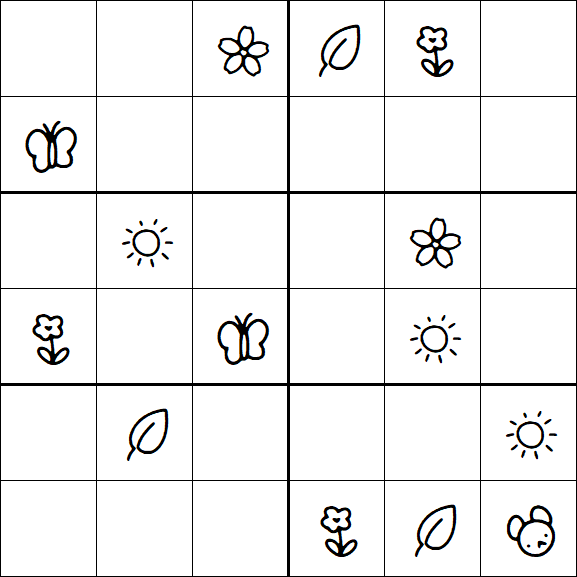 Kids Sudoku 6x6 - Hard