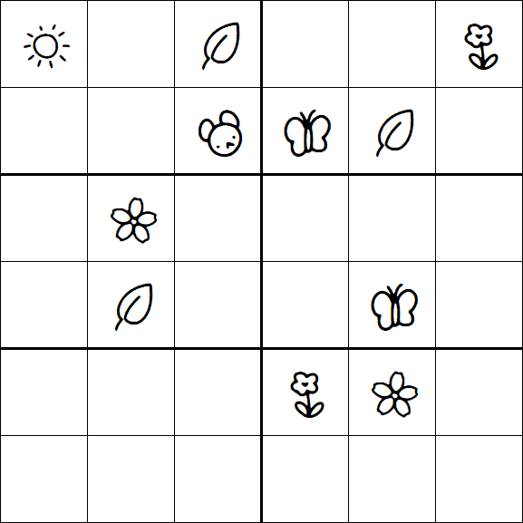 Kids Sudoku 6x6 - Hard